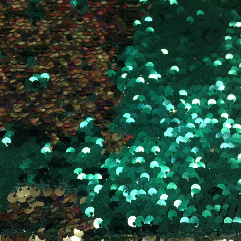 Dönen Payet Kumaş Zümrüt-Gold