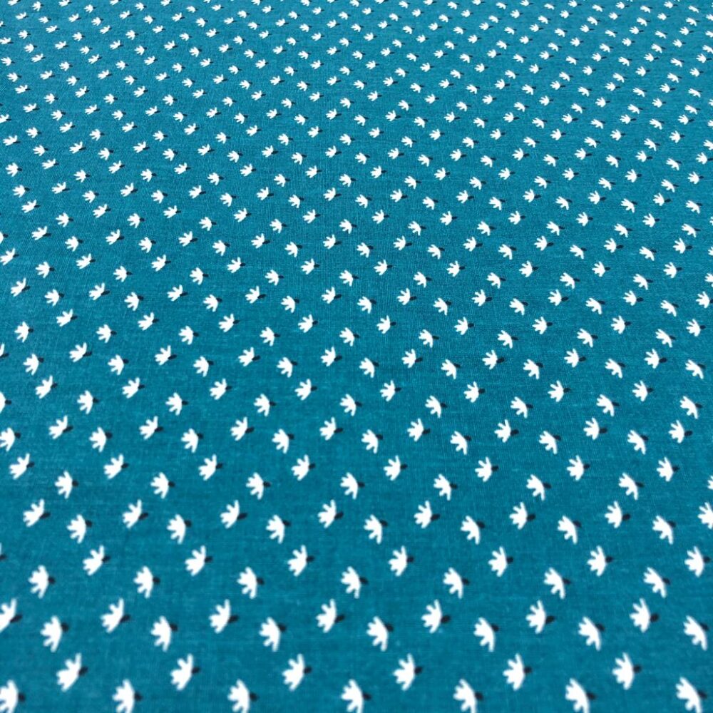 Küçük Çicek Desenli Poplin Kumaş Sarı