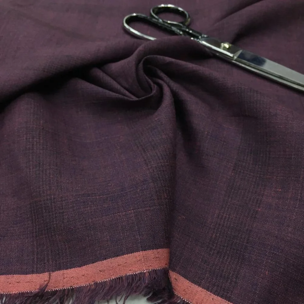 Kareli Ham Keten Kumaş Vişne Çürüğü Kareli Ham Keten Kumaş Vişne Çürüğü