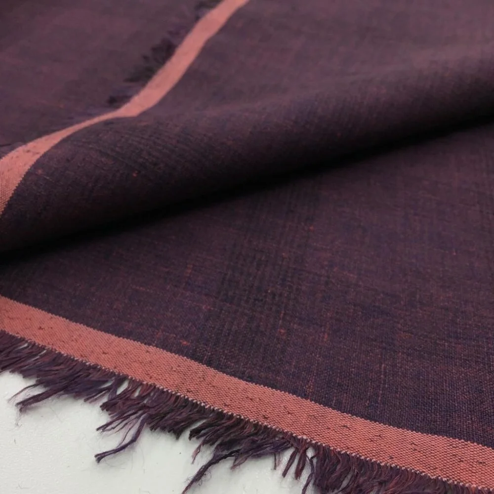 Kareli Ham Keten Kumaş Vişne Çürüğü