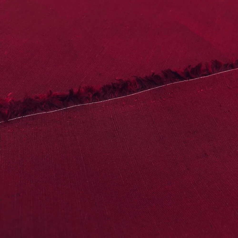 Ham Keten Kumaş Bordo