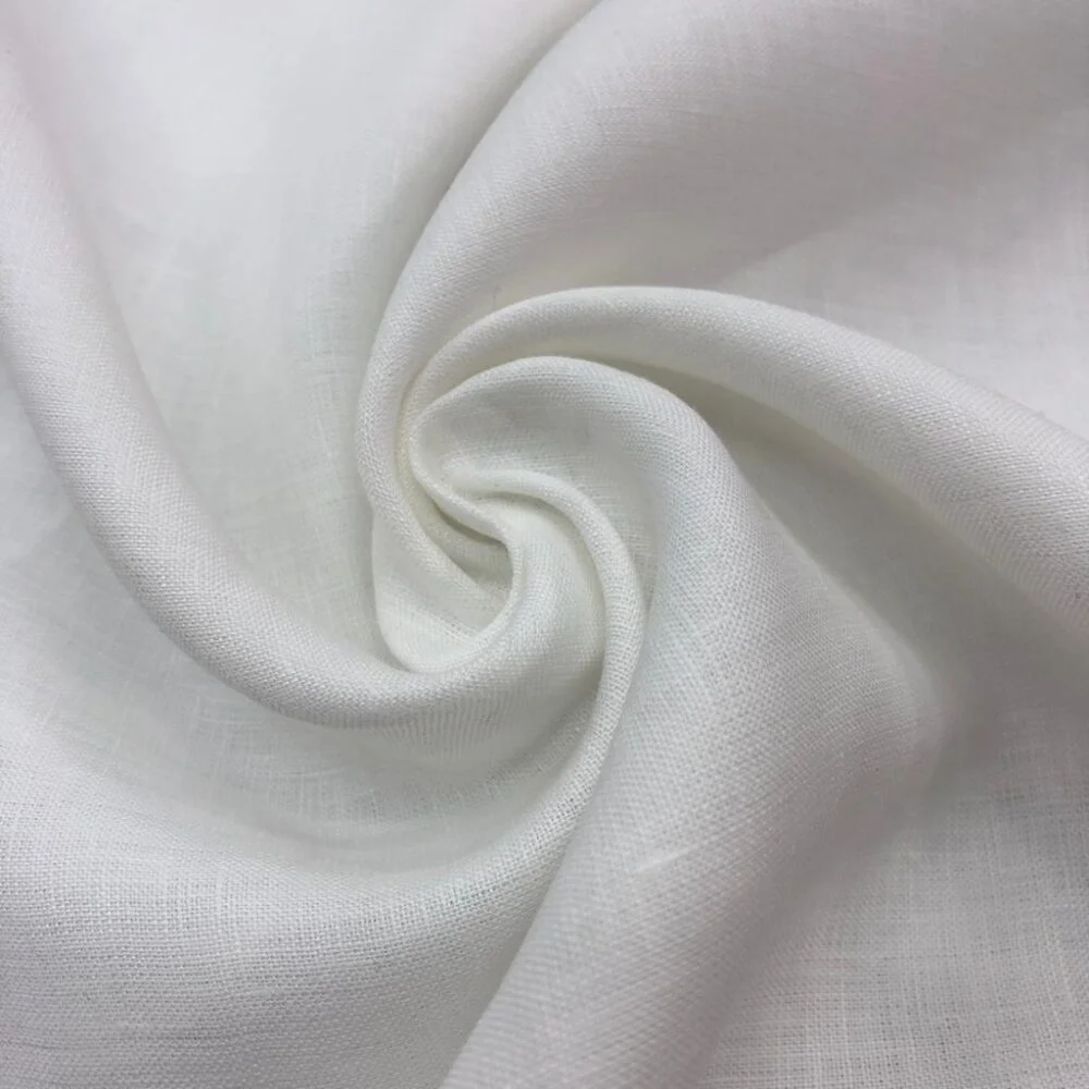 İthal Saf Ham Keten Kumaş Kırık Beyaz