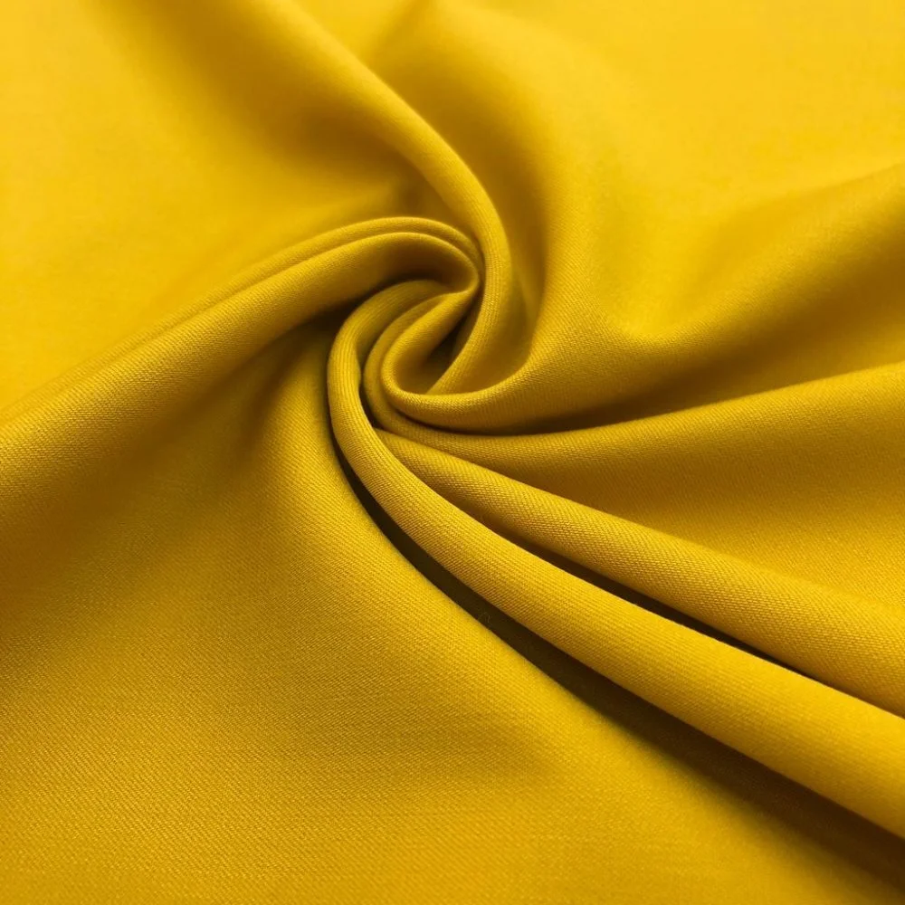 Dökümlü Gabardin Kumaş Koyu Sarı