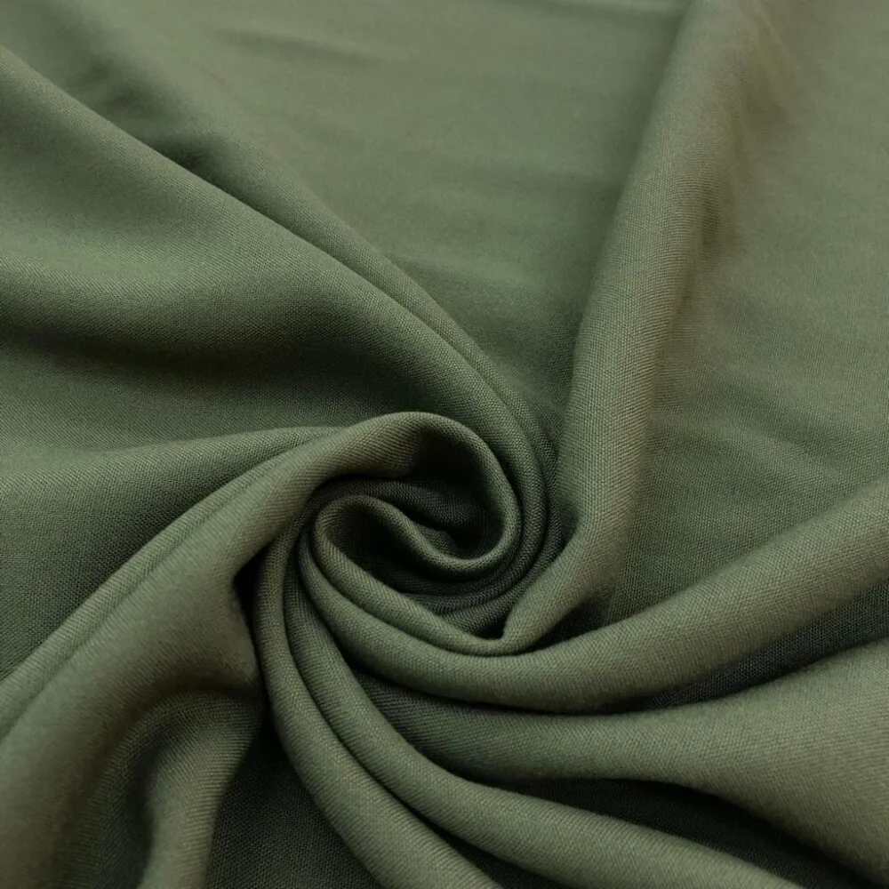 Düz Viskon Kumaş Asker Yeşili