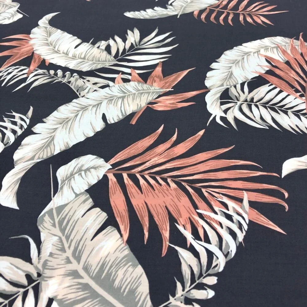 Tropikal Desenli İpek Vual Kumaş