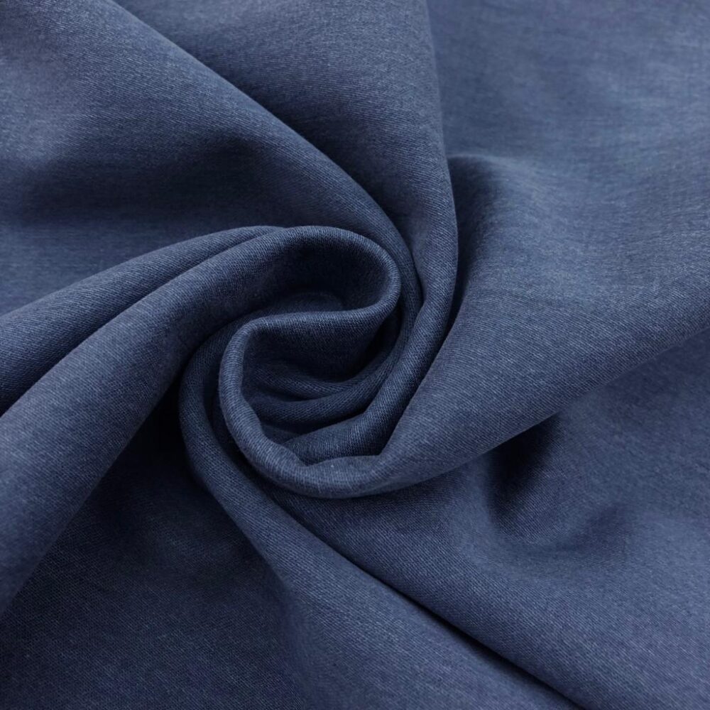 Taşlanmış Pamuk Gabardin Kumaş Denim Mavi