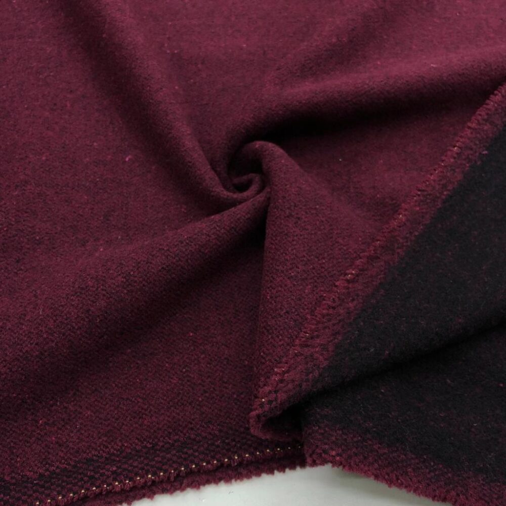 Çift Taraflı Kaşe Kumaş Bordo Siyah