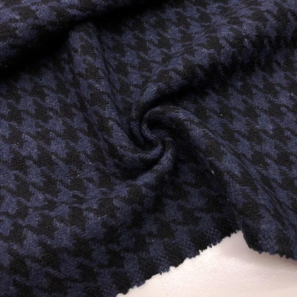 Desenli Kaşe Kumaş Mavi