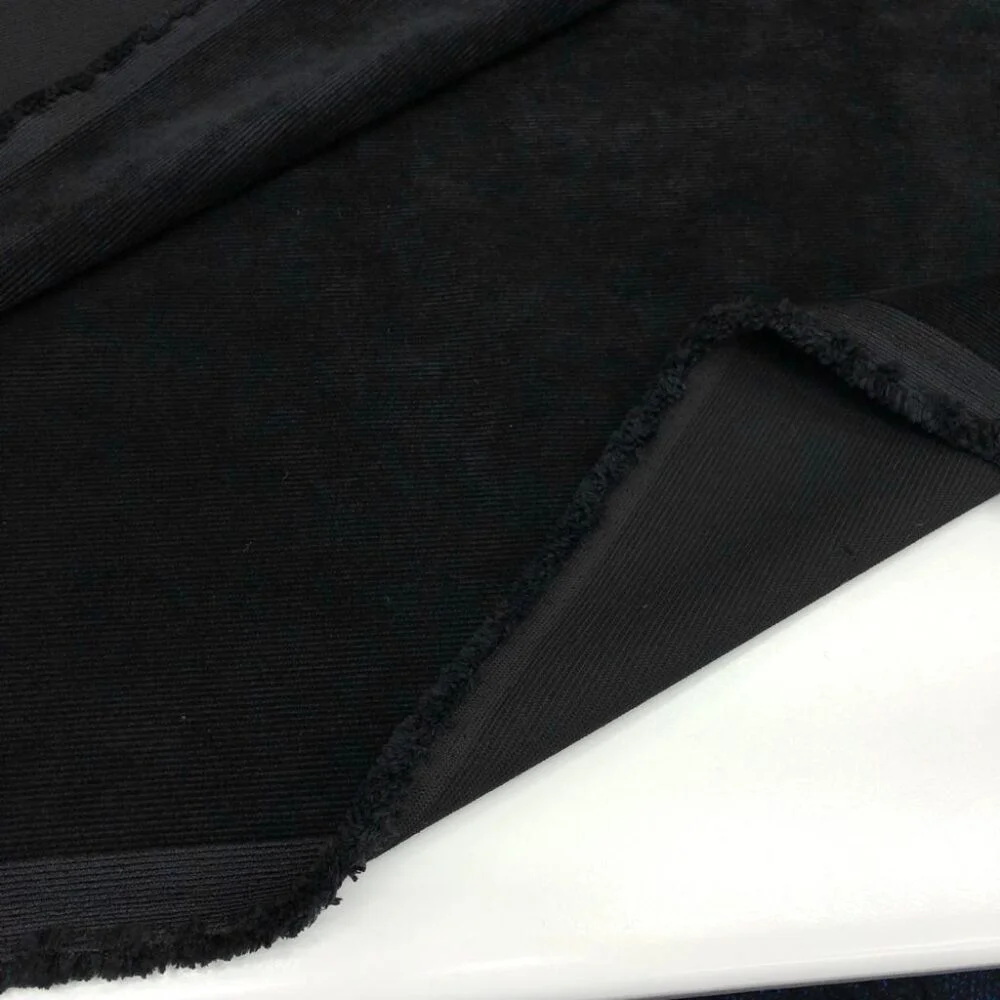 Fitilli Kadife Kumaş Siyah