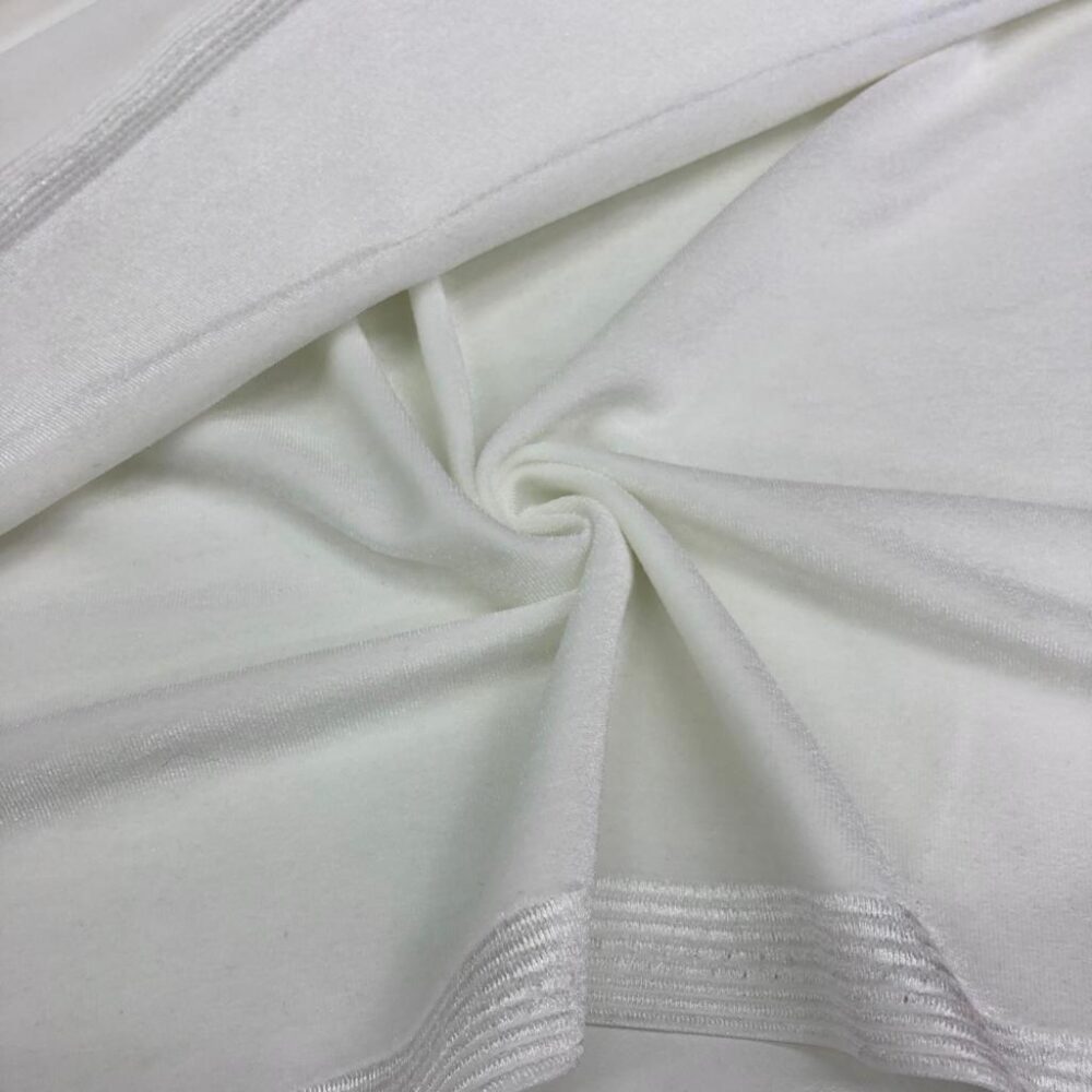 İpek Kadife Kumaş Kırık Beyaz