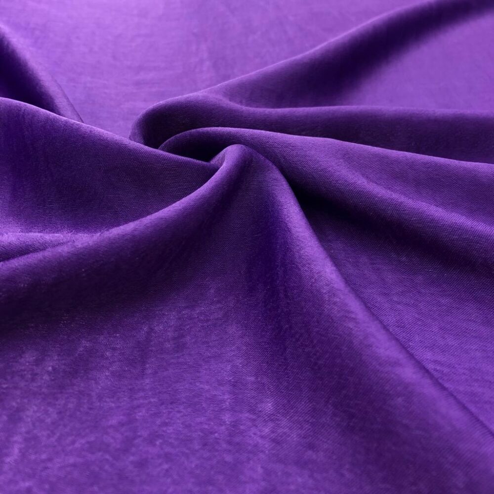 Taşlanmış Cupra Kumaş Mor