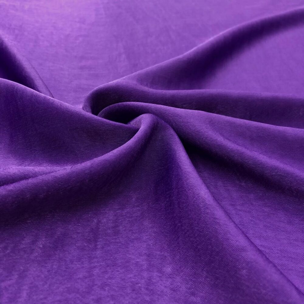 Taşlanmış Cupra Kumaş Mor