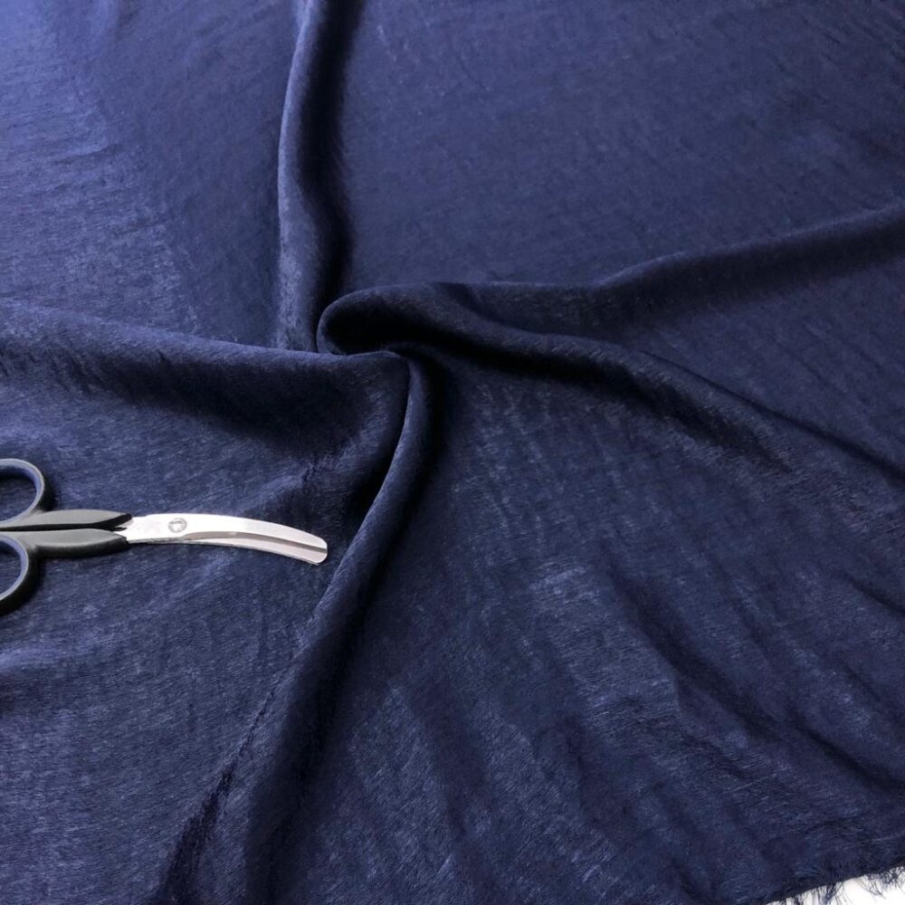 Taşlanmış Cupra Kumaş Lacivert