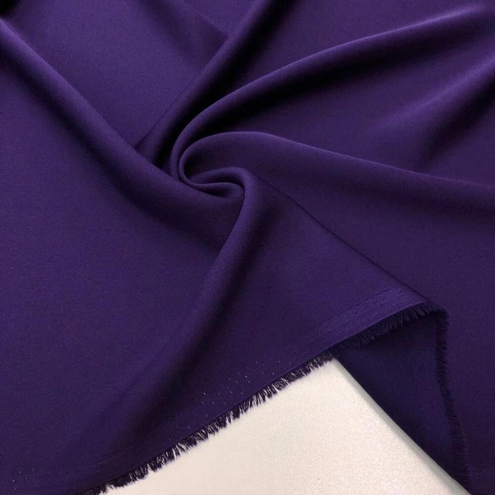 Safira Krep Kumaş Patlıcan Moru