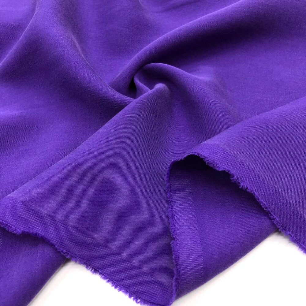 Taşlanmış Cupra Kumaş Mor