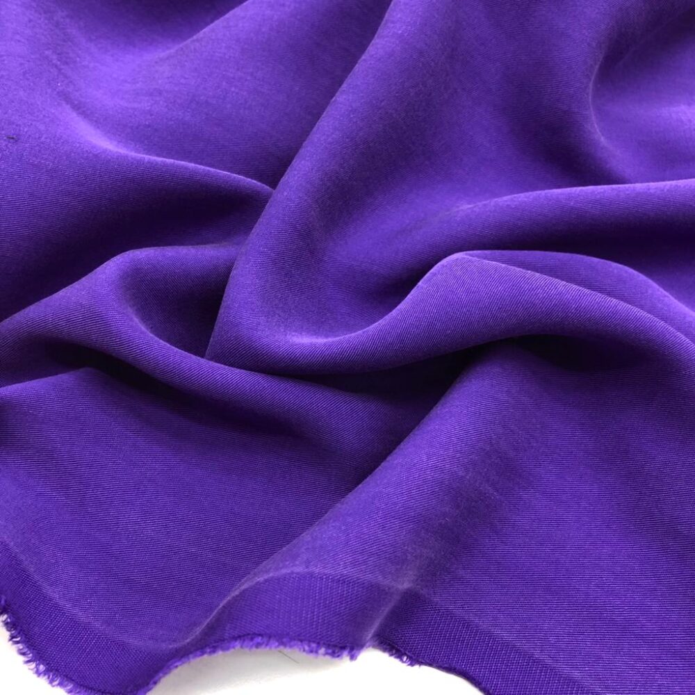 Taşlanmış Cupra Kumaş Mor