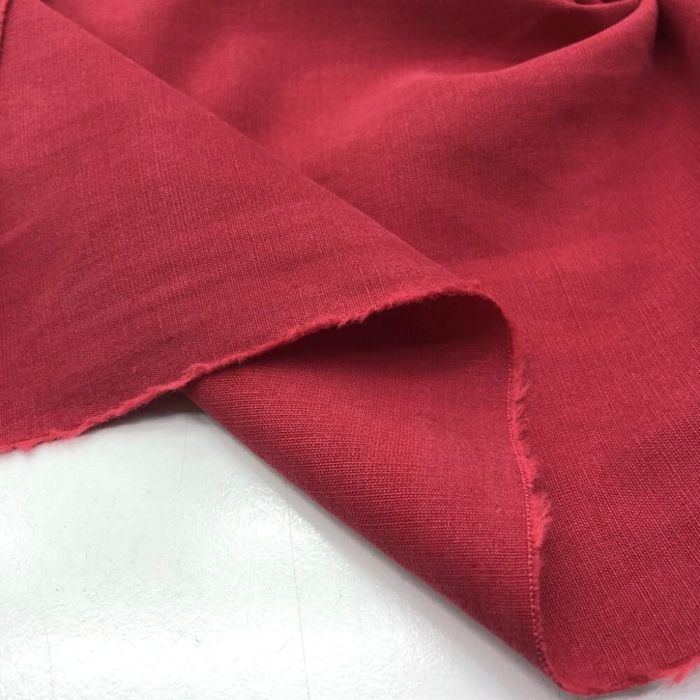 Taşlanmış Keten Kumaş Mercan Rengi Taşlanmış Keten Kumaş Mercan Rengi