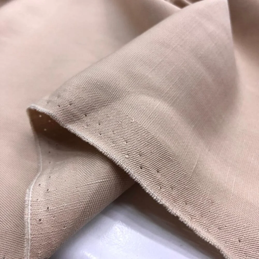 Taşlanmış Keten Kumaş Somon