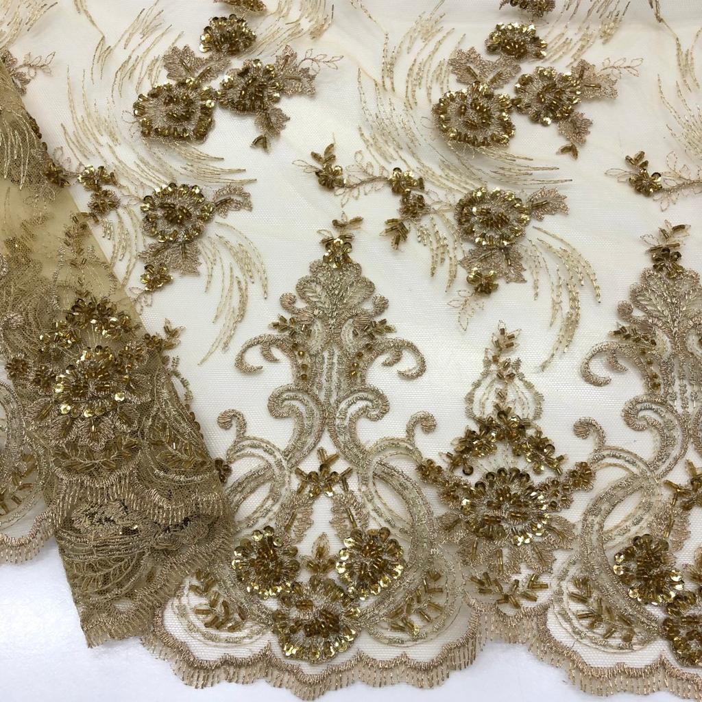 Taş İşlemeli Dantel Kumaş Taş İşlemeli Dantel Kumaş