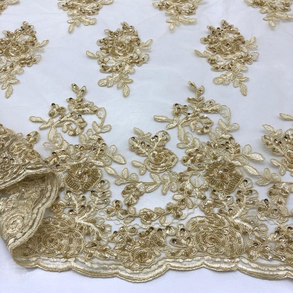 Taş İşlemeli Dantel Kumaş