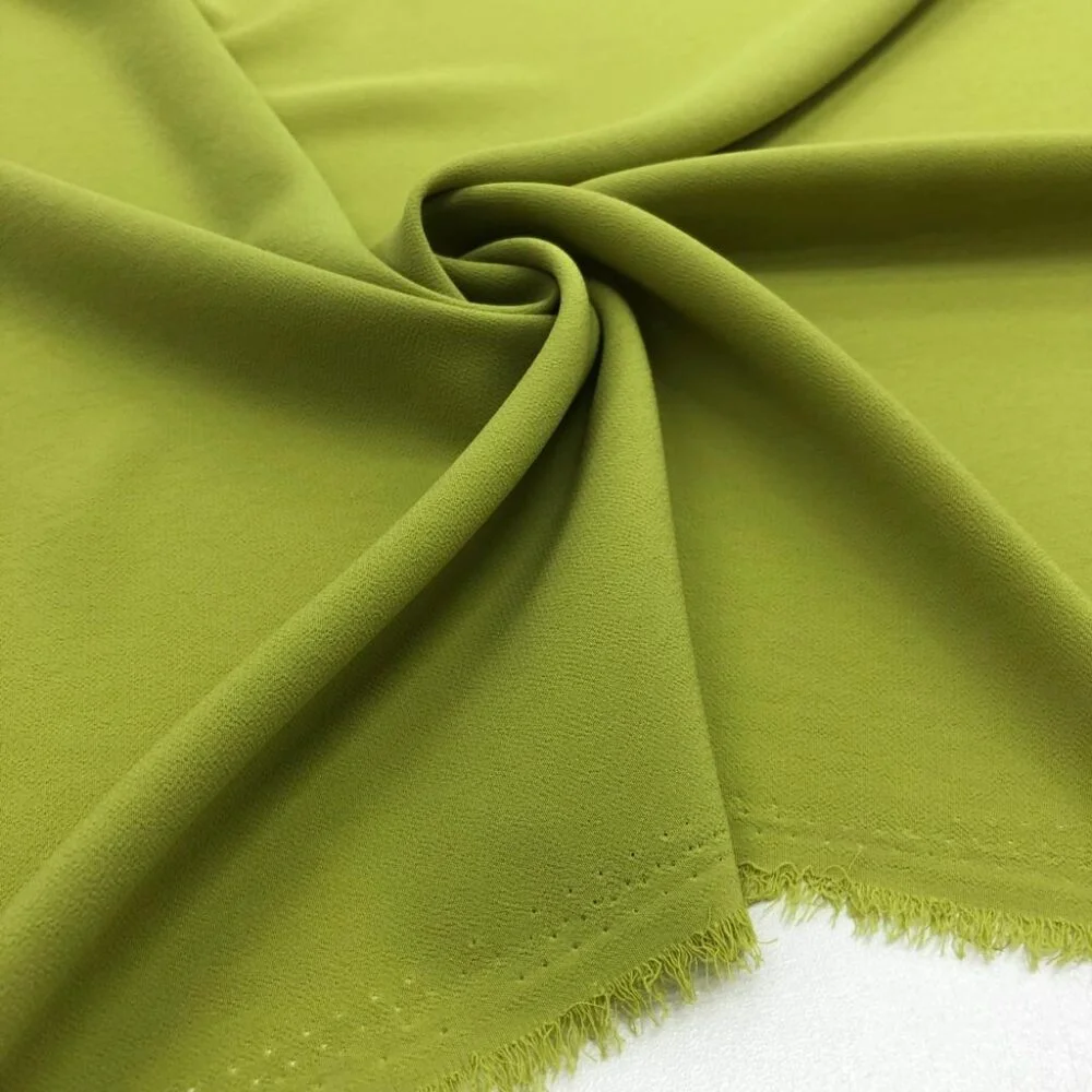 Kristal Krep Kumaş Fıstık Yeşili