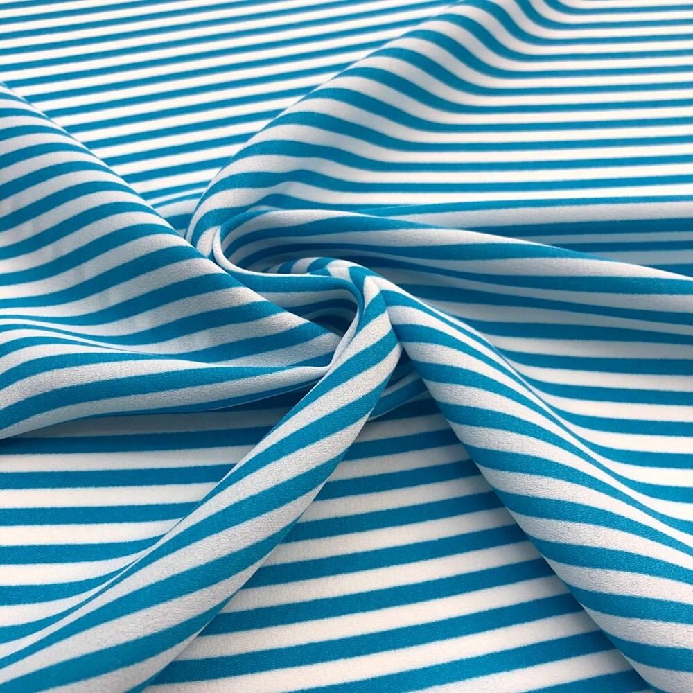 Çizgi Desenli Krep Kumaş