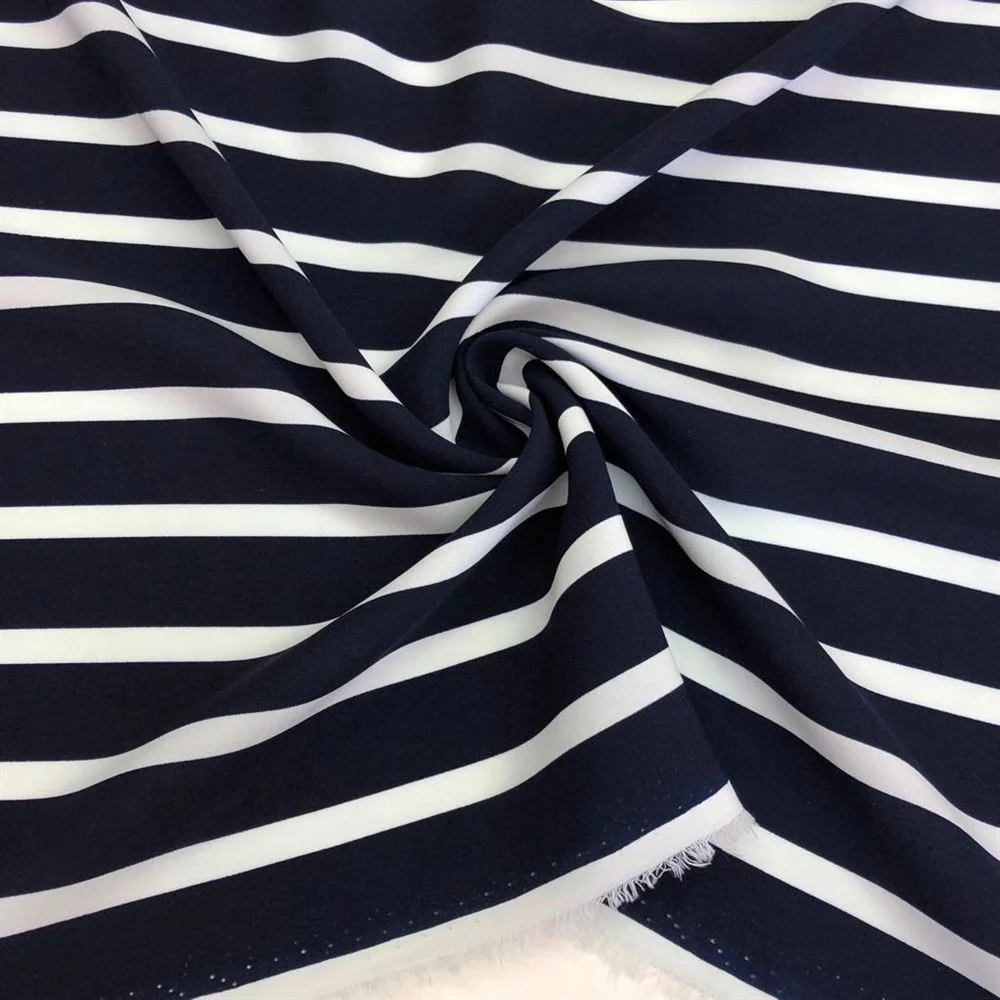 Çizgi Desenli Krep Kumaş