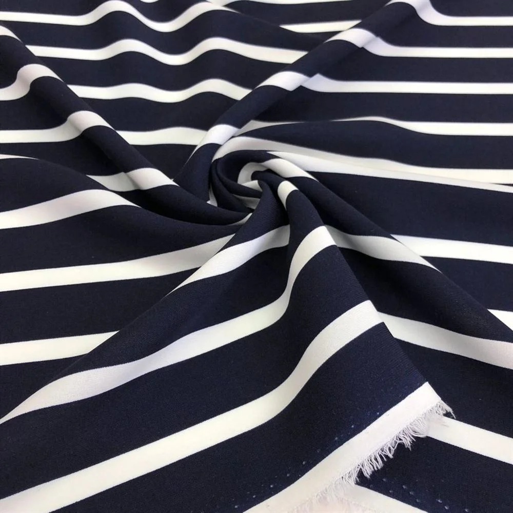 Çizgi Desenli Krep Kumaş