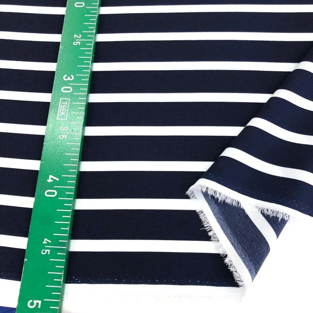 Çizgi Desenli Krep Kumaş