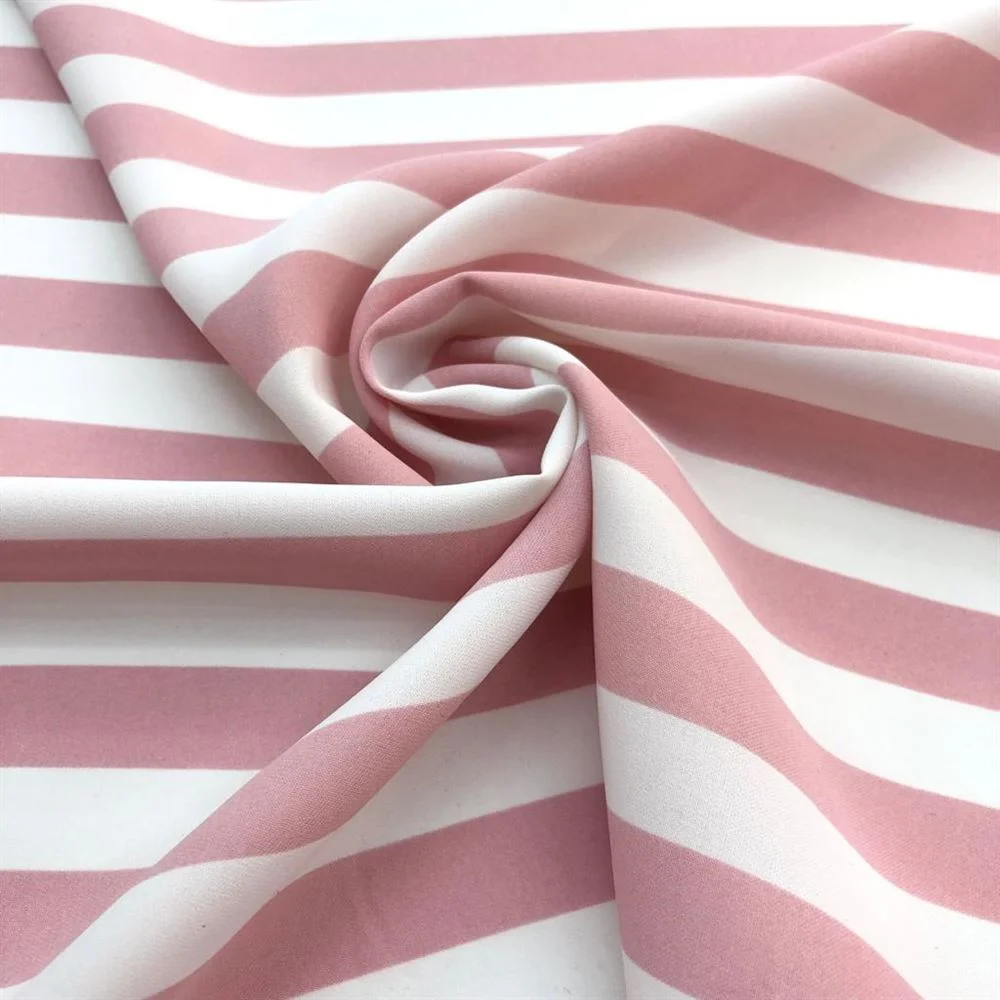 Çizgi Desenli Krep Kumaş