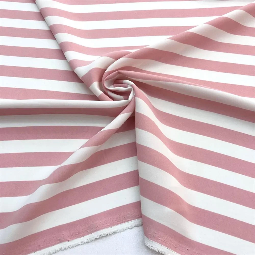 Çizgi Desenli Krep Kumaş