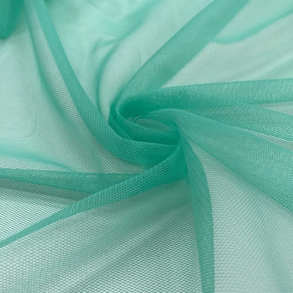 Likralı Tül Kumaş Su Yeşili