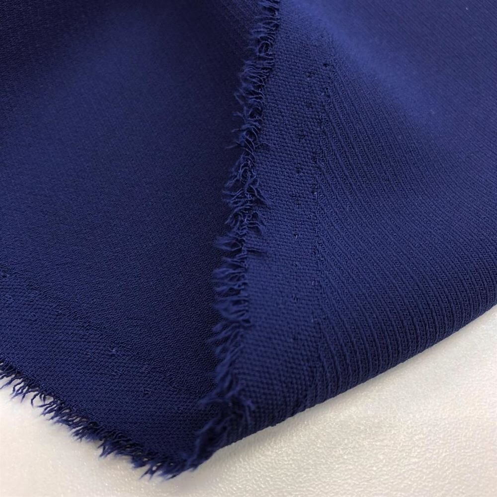 Dokulu Krep Kumaş Lacivert