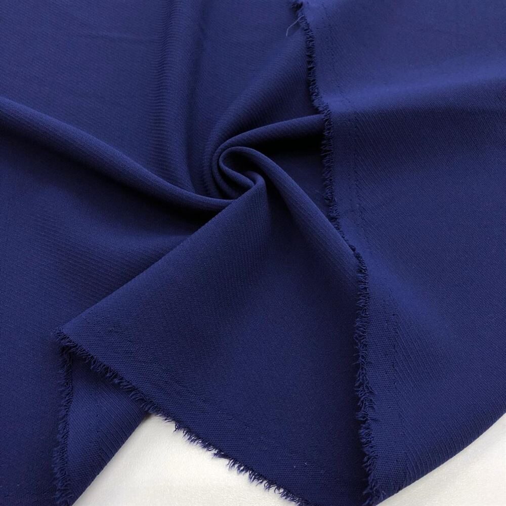 Dokulu Krep Kumaş Lacivert