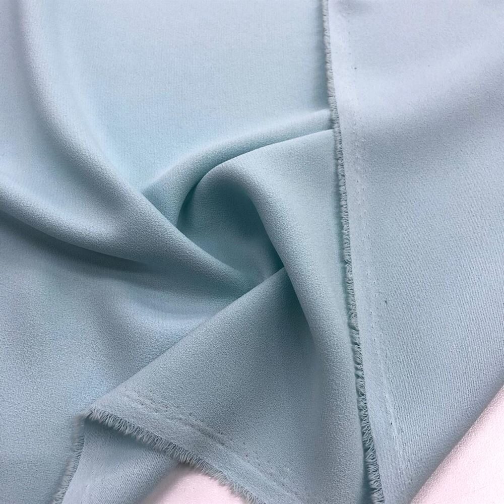 Double Krep Kumaş Açık Su Mavisi