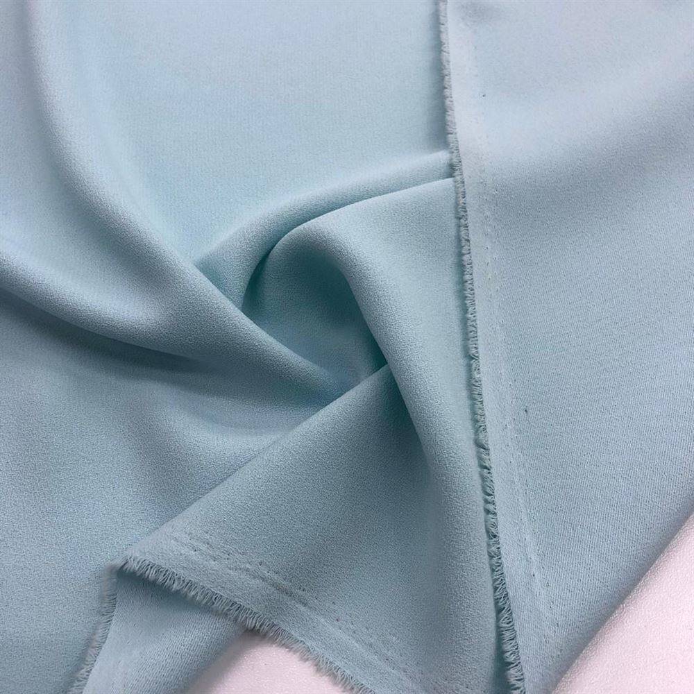 Double Krep Kumaş Açık Su Mavisi