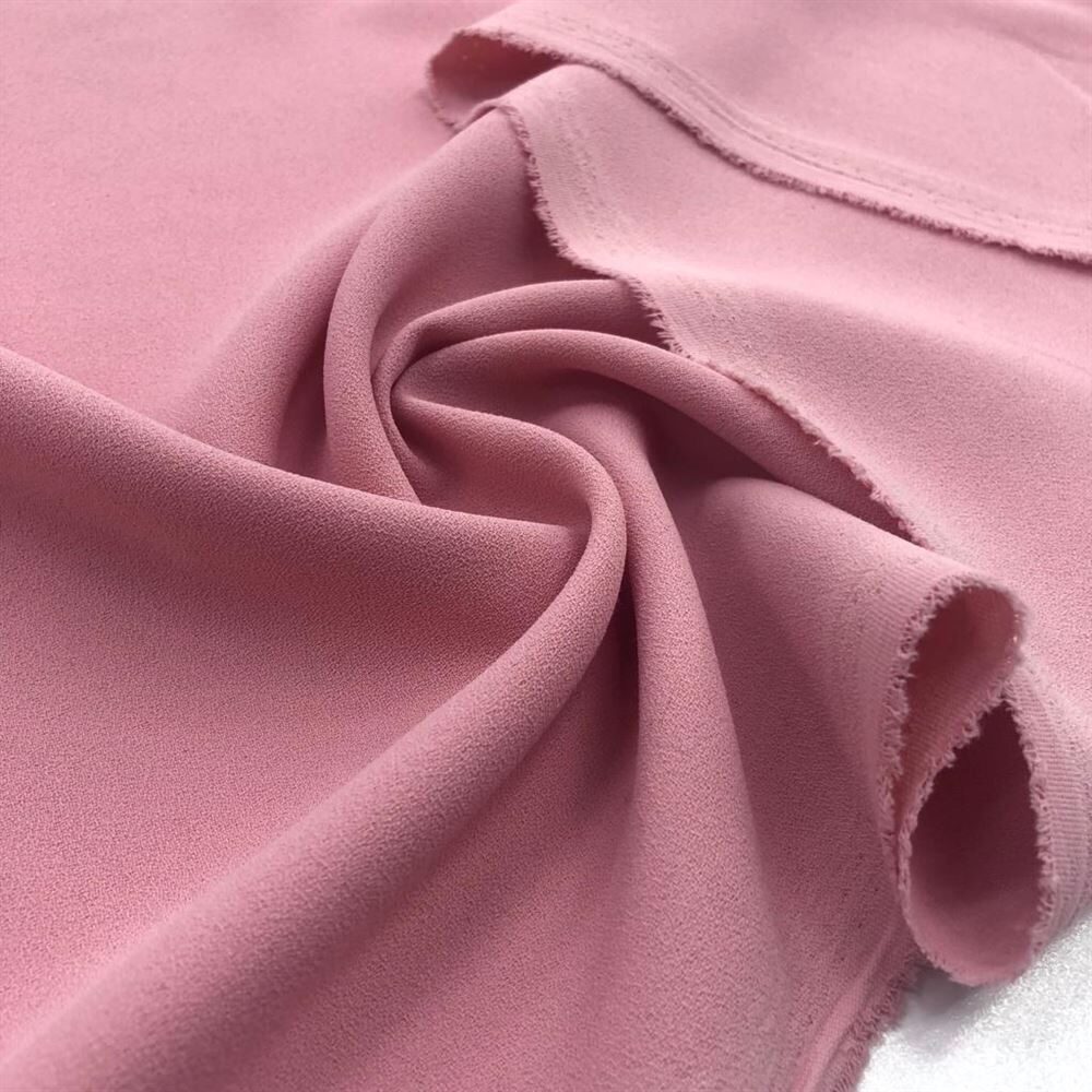 Double Krep Kumaş Koyu Toz Pembe