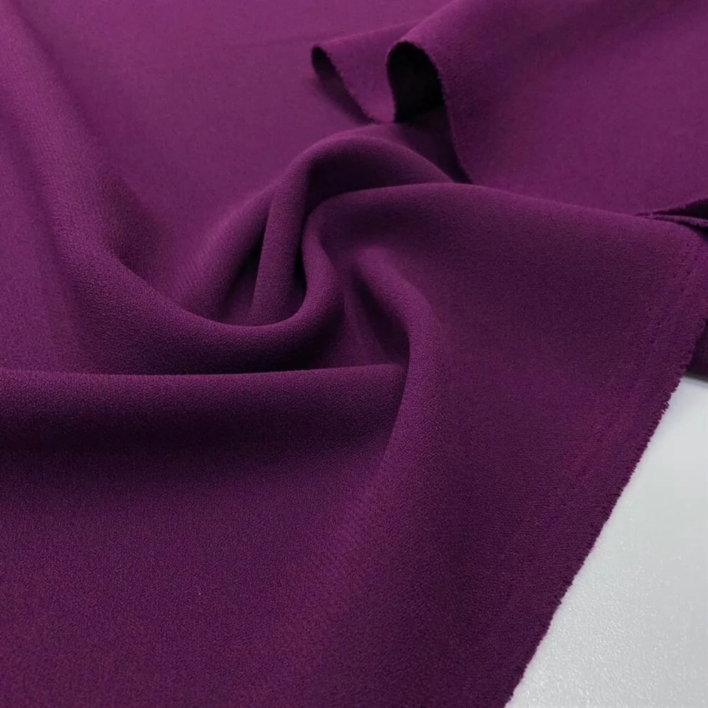 Double Krep Kumaş Koyu Üzüm Rengi
