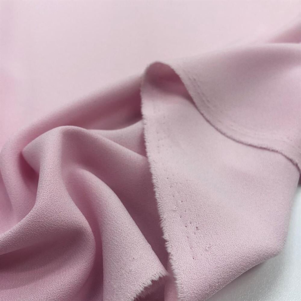 Double Krep Kumaş Pudra Pembe