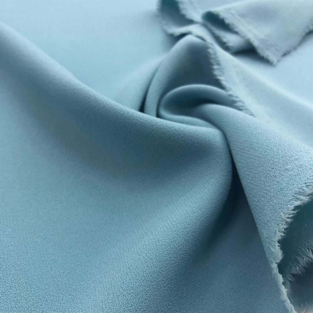 Double Krep Kumaş Su Mavisi