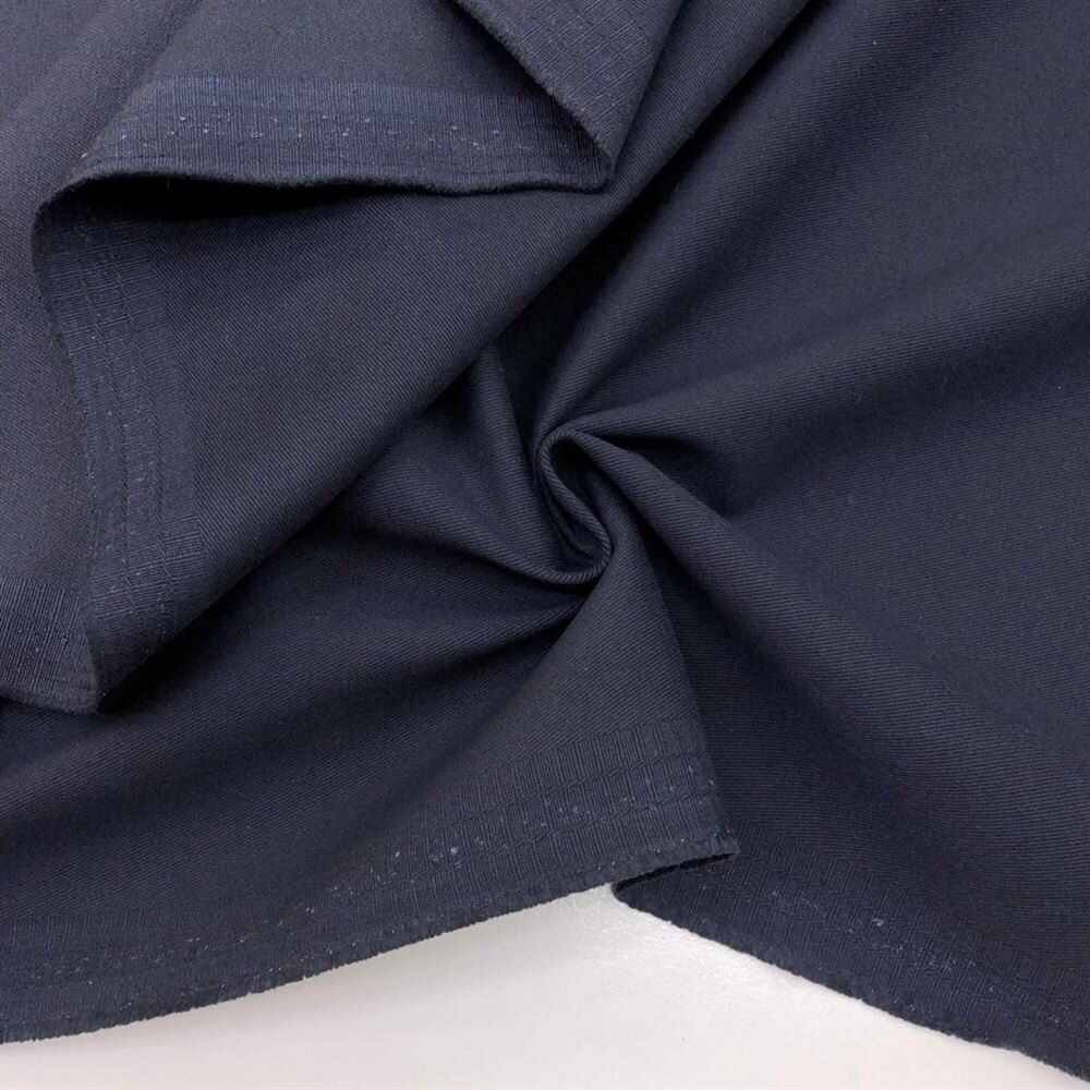 Trençkot Kalın Kanvas Kumaş Lacivert