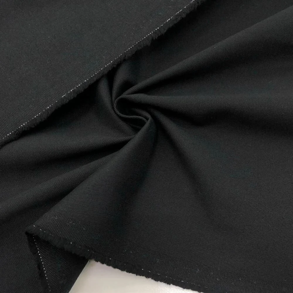 Trençkot Kalın Kanvas Kumaş Siyah