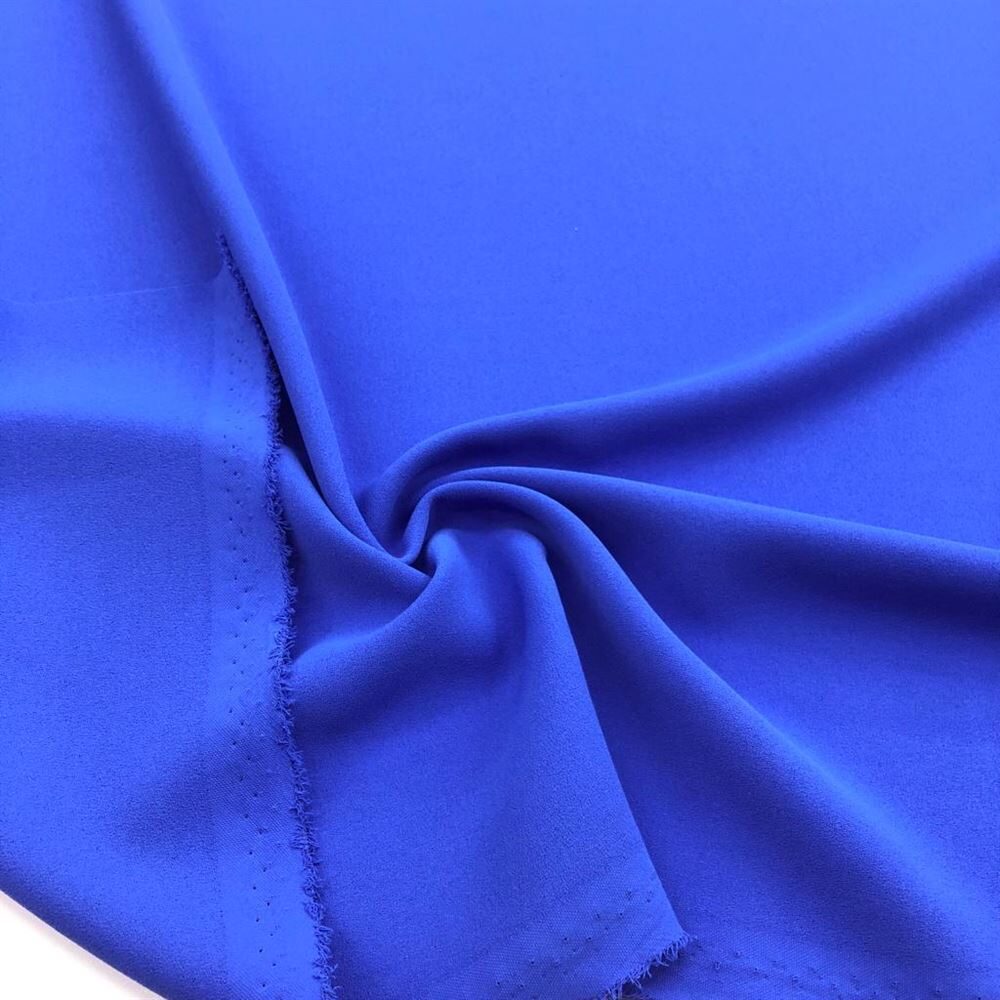 Double Krep Kumaş Saks Mavisi