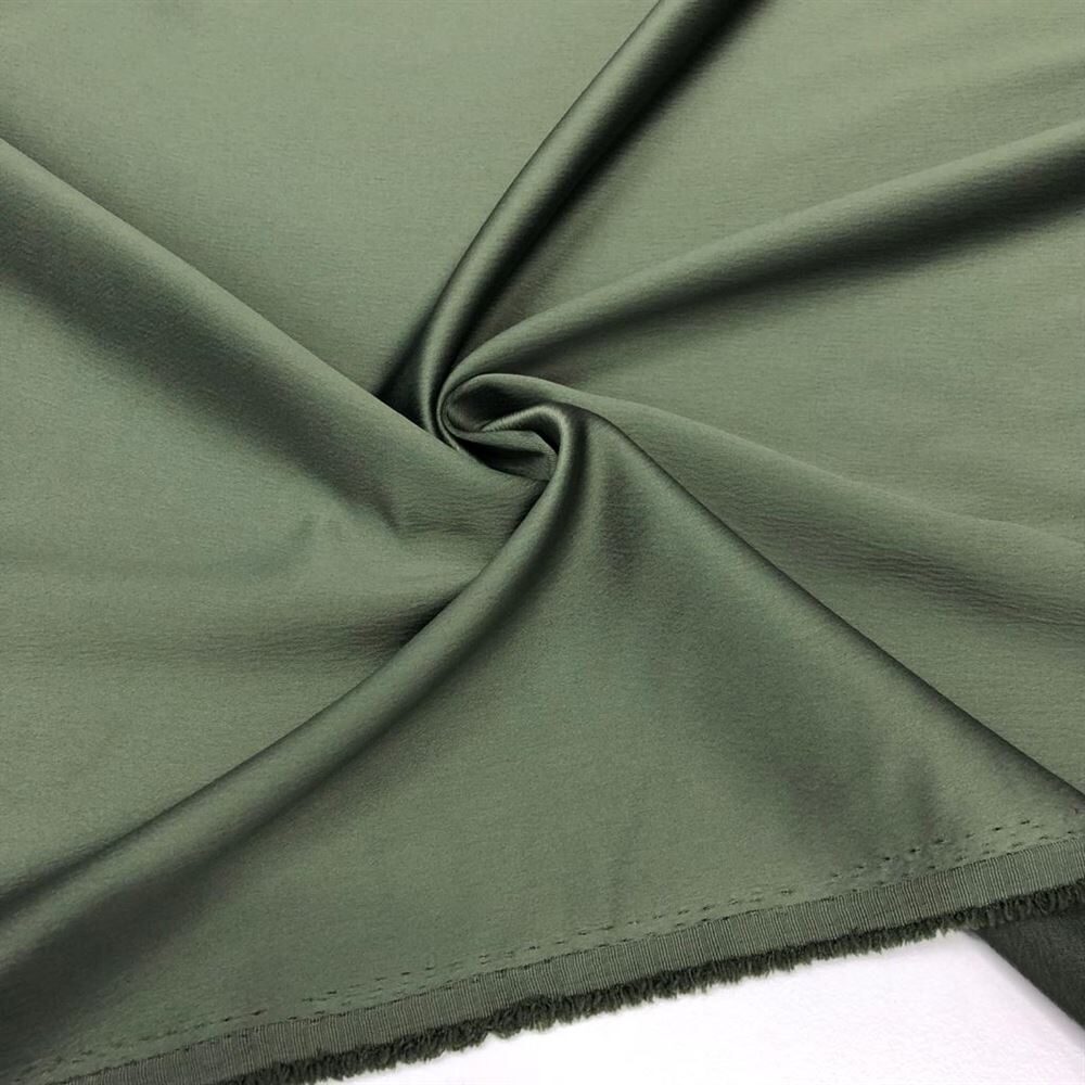 İtalyan Saten Kumaş Ceviz Yeşili