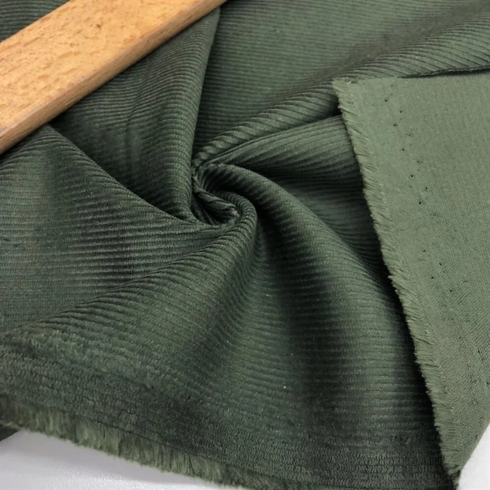 Fitilli Kadife Kumaş Haki