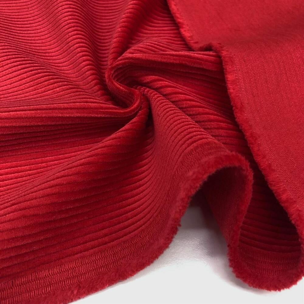 Fitilli Kadife Kumaş Kırmızı