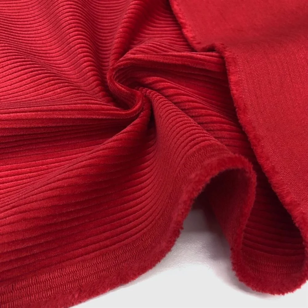 Fitilli Kadife Kumaş Kırmızı
