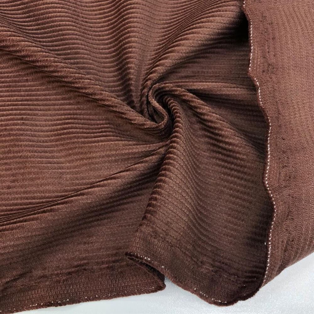 Fitilli Kadife Kumaş Kızıl Kahverengi