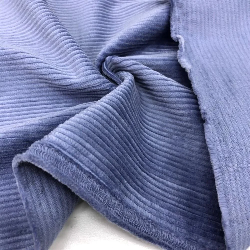 Fitilli Kadife Kumaş Koyu Bebe Mavisi