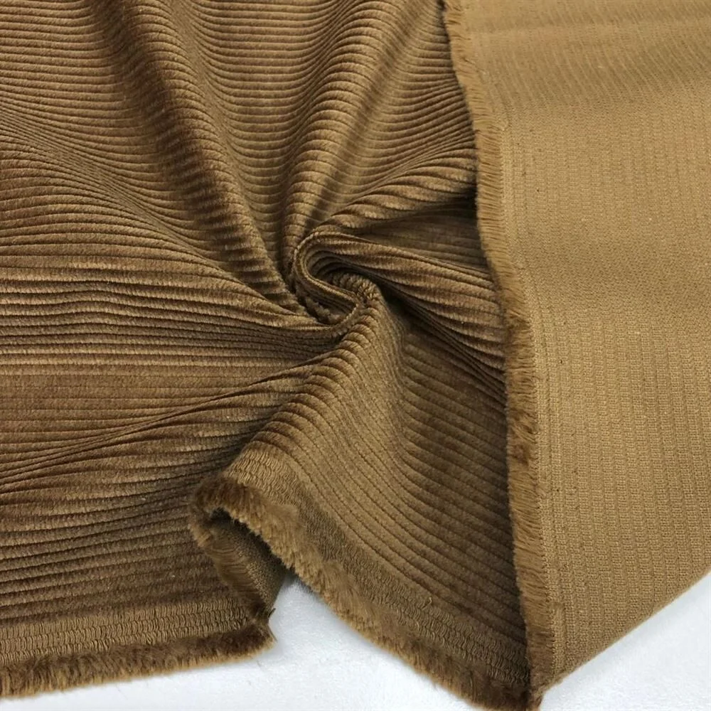 Fitilli Kadife Kumaş Koyu Camel